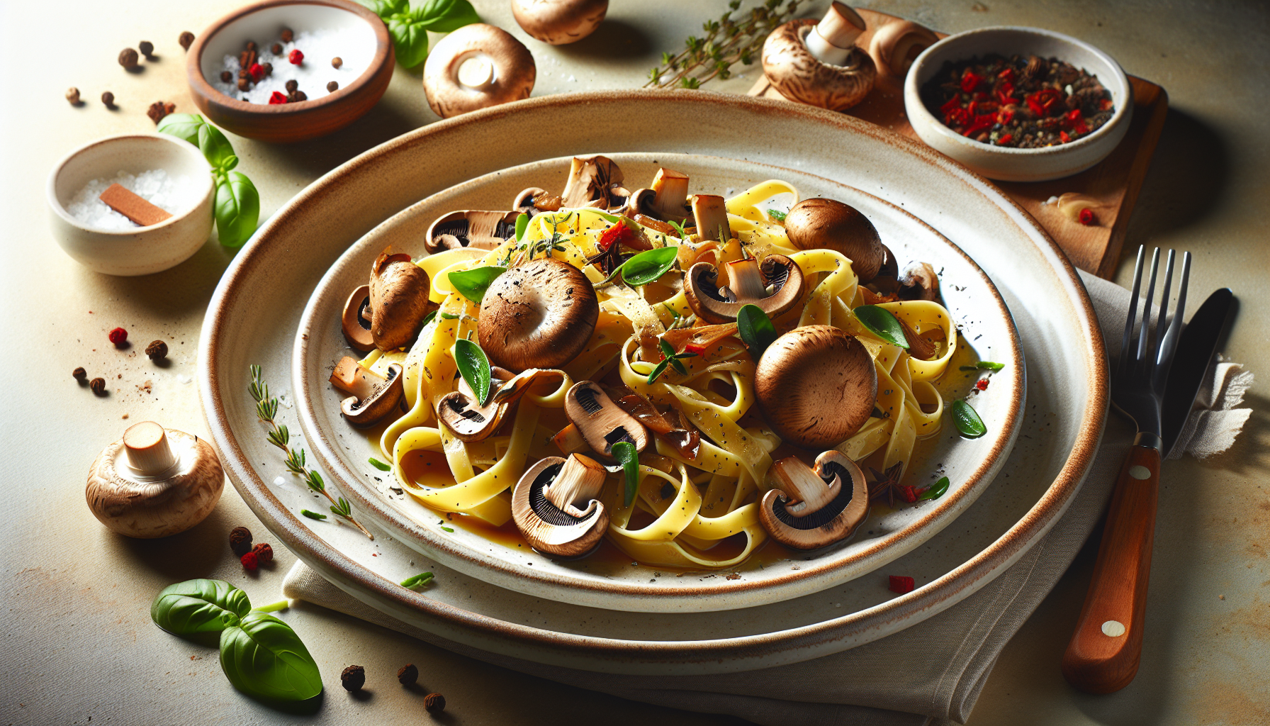 funghi porcini con tagliatelle